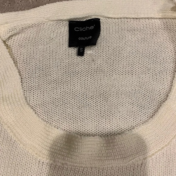 Boxy heart knit sweater.  Sheer with short sleeves - Picture 3 of 5